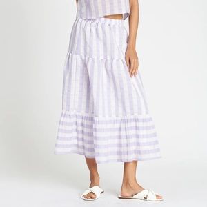NWT dRA Los Angeles “Maya” Midi Skirt in Lavender Stripe